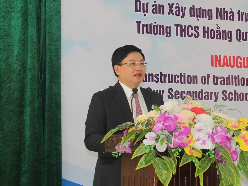 Khánh thành Nhà truyền thống và sinh hoạt chuyên môn Trường THCS Hoằng Quý do Quỹ Tác động nhanh của Chính phủ Ấn Độ tài trợ