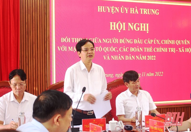 Hà Trung: Đối thoại giữa người đứng đầu cấp uỷ, chính quyền với MTTQ, các đoàn thể chính trị - xã hội và Nhân dân