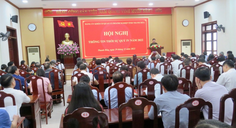 Đảng ủy Khối Cơ quan và Doanh nghiệp tỉnh thông tin thời sự quý IV năm 2022