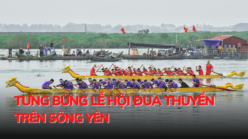 Tưng bừng lễ hội đua thuyền trên sông Yên