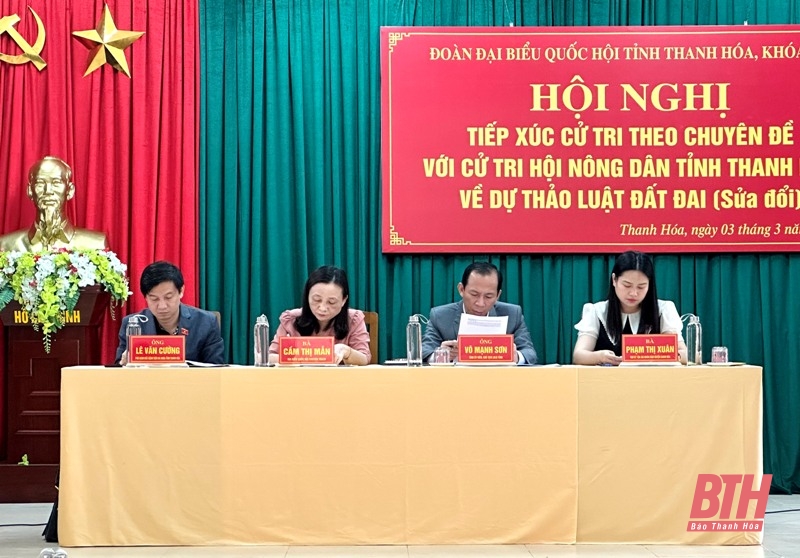 Đoàn ĐBQH tỉnh tiếp xúc cử tri Hội Nông dân theo chuyên đề về Dự thảo Luật Đất đai (sửa đổi)