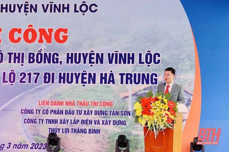 Khởi công dự án đường từ trung tâm đô thị Bồng huyện Vĩnh Lộc nối đường Tỉnh 516B ra Quốc lộ 217 đi huyện Hà Trung 