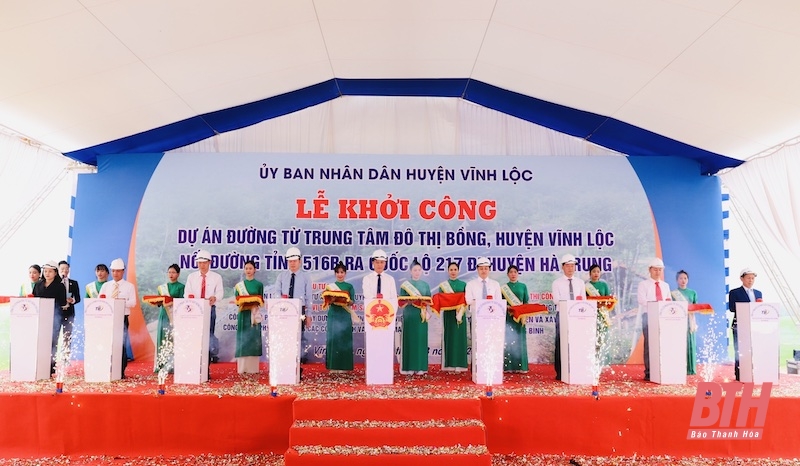 Khởi công dự án đường từ trung tâm đô thị Bồng huyện Vĩnh Lộc nối đường tỉnh 516B ra Quốc lộ 217 đi huyện Hà Trung