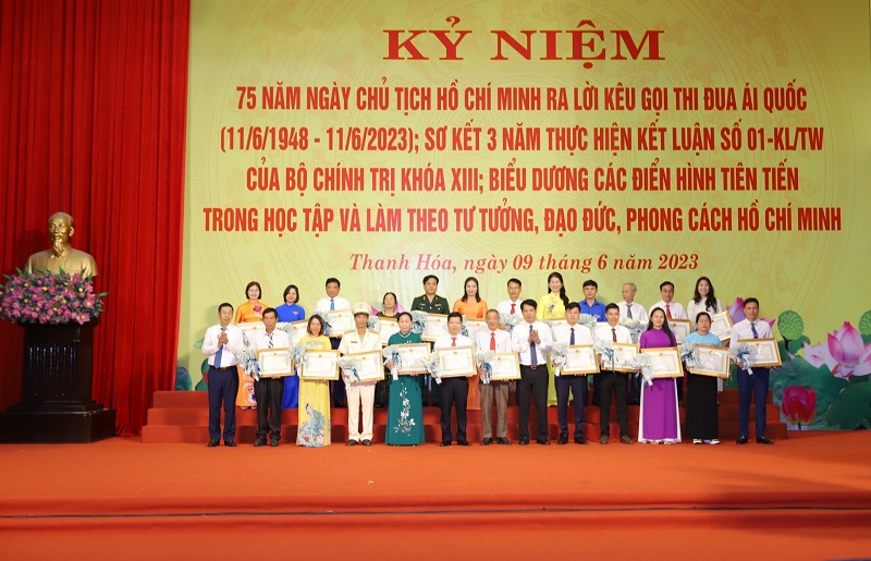 Thanh Hóa kỷ niệm trọng thể 75 năm ngày Chủ tịch Hồ Chí Minh ra Lời kêu gọi thi đua ái quốc và sơ kết 3 năm thực hiện Kết luận số 01-KL/TW của Bộ Chính trị