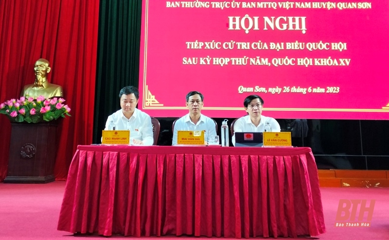 Đoàn ĐBQH tỉnh tiếp xúc cử tri sau Kỳ họp thứ 5, Quốc hội khóa XV tại các huyện Quan Sơn, Quan Hóa