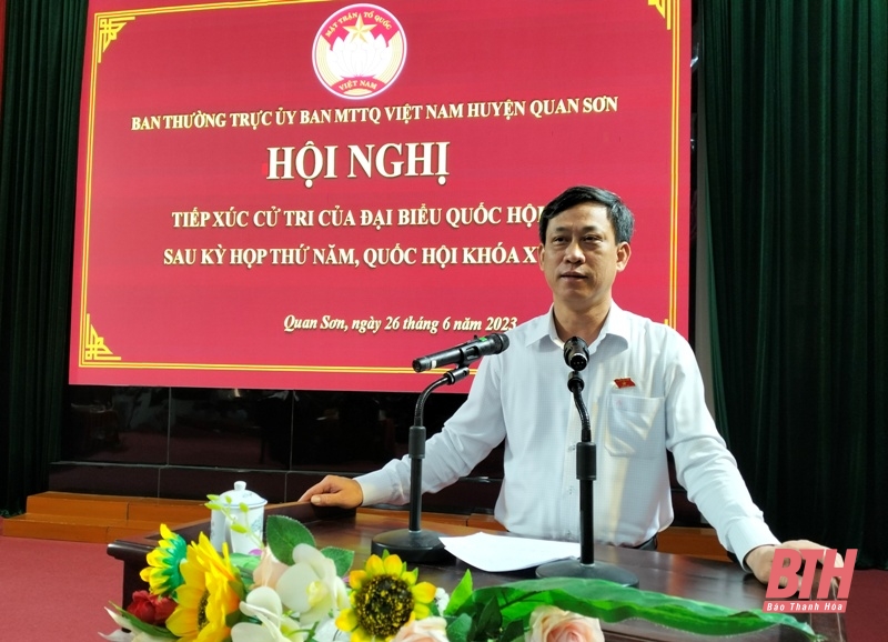 Đoàn ĐBQH tỉnh tiếp xúc cử tri sau Kỳ họp thứ 5, Quốc hội khóa XV tại các huyện Quan Sơn, Quan Hóa