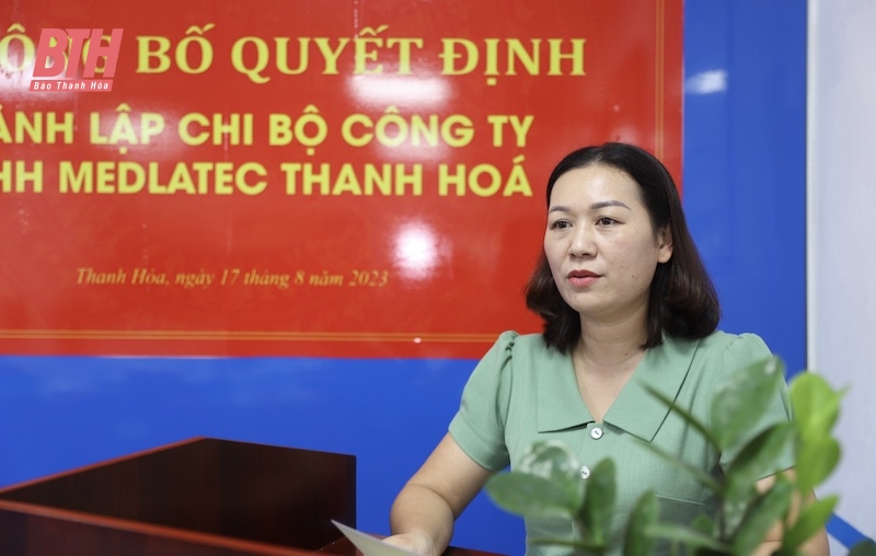 Thành lập Chi bộ Công ty TNHH MEDLATEC Thanh Hoá