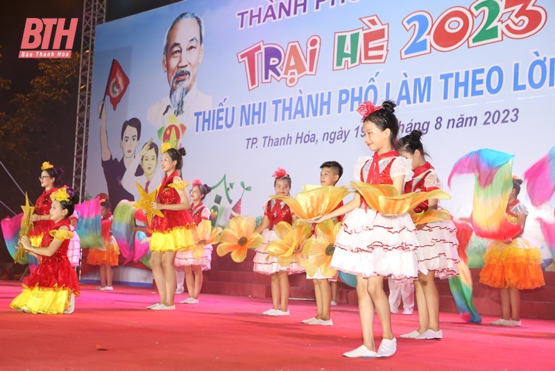 Đặc sắc đêm thi văn nghệ Hội trại hè thanh thiếu nhi TP Thanh Hóa năm 2023