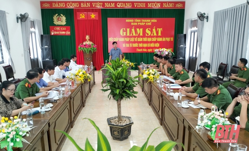 Giám sát công tác giảm thời hạn chấp hành án phạt tù và tha tù trước thời hạn có điều kiện tại Trại giam Thanh Cẩm