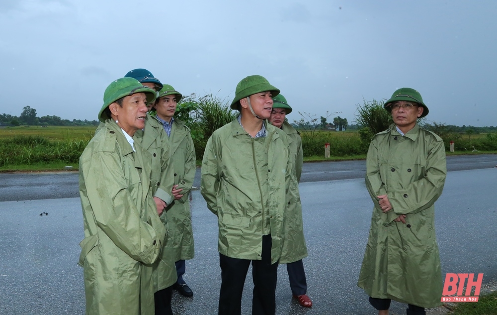 Bí thư Tỉnh uỷ Đỗ Trọng Hưng kiểm tra công tác ứng phó với mưa lớn tại huyện Như Thanh và Nông Cống