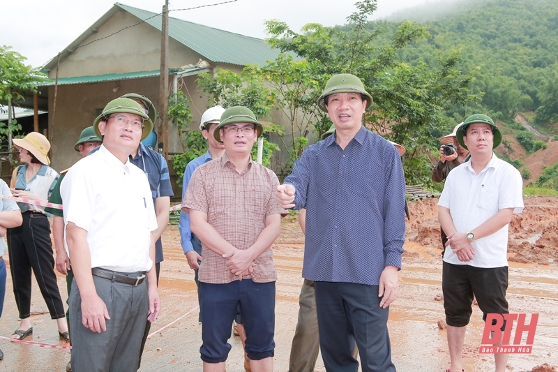 Phó Chủ tịch UBND tỉnh Lê Đức Giang kiểm tra công tác ứng phó với mưa lớn tại các huyện Quan Hóa, Bá Thước và Lang Chánh